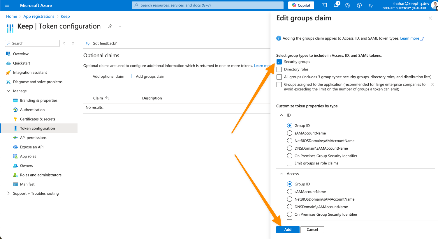Azure AD Authentication Configuration